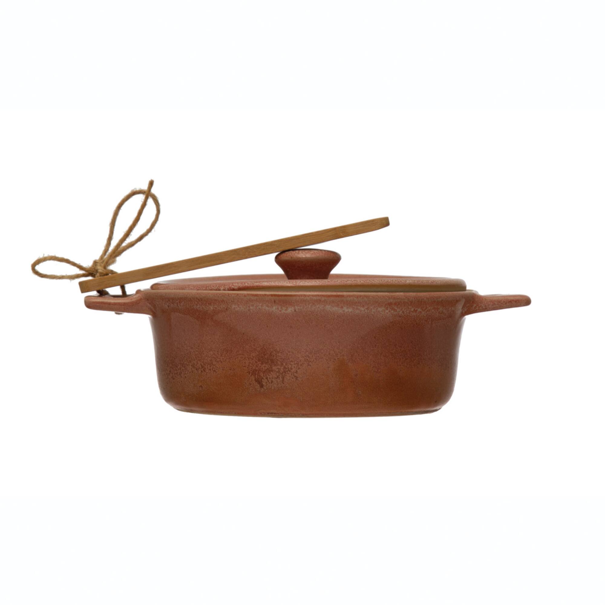 Hello Honey® Stoneware Brie Bakers with Bamboo Spreader